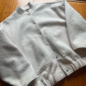 Zara bouclé bomber ecru
